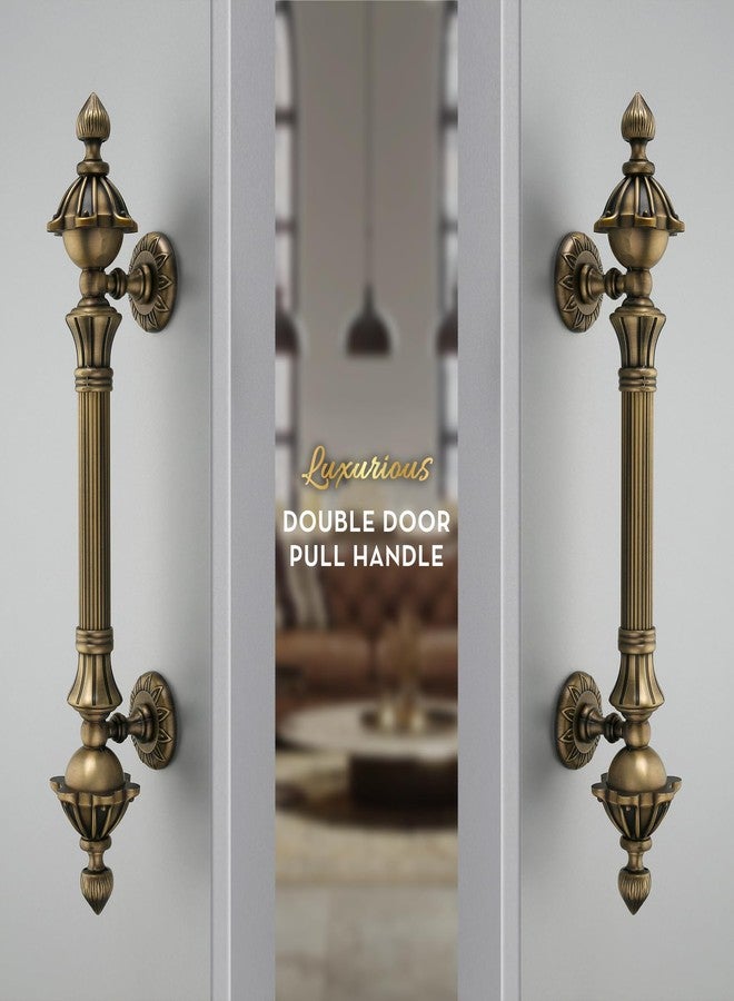 LAPO Pull Handle Lotus Design | 14 Inch Size | Zinc Alloy Antique Finish | Hole to Hole 8 Inch | Durable & Stylish | Elegant Look for Main Doors | Pack of 1 | Rust-Resistant | 3-Year Warranty - Image 4